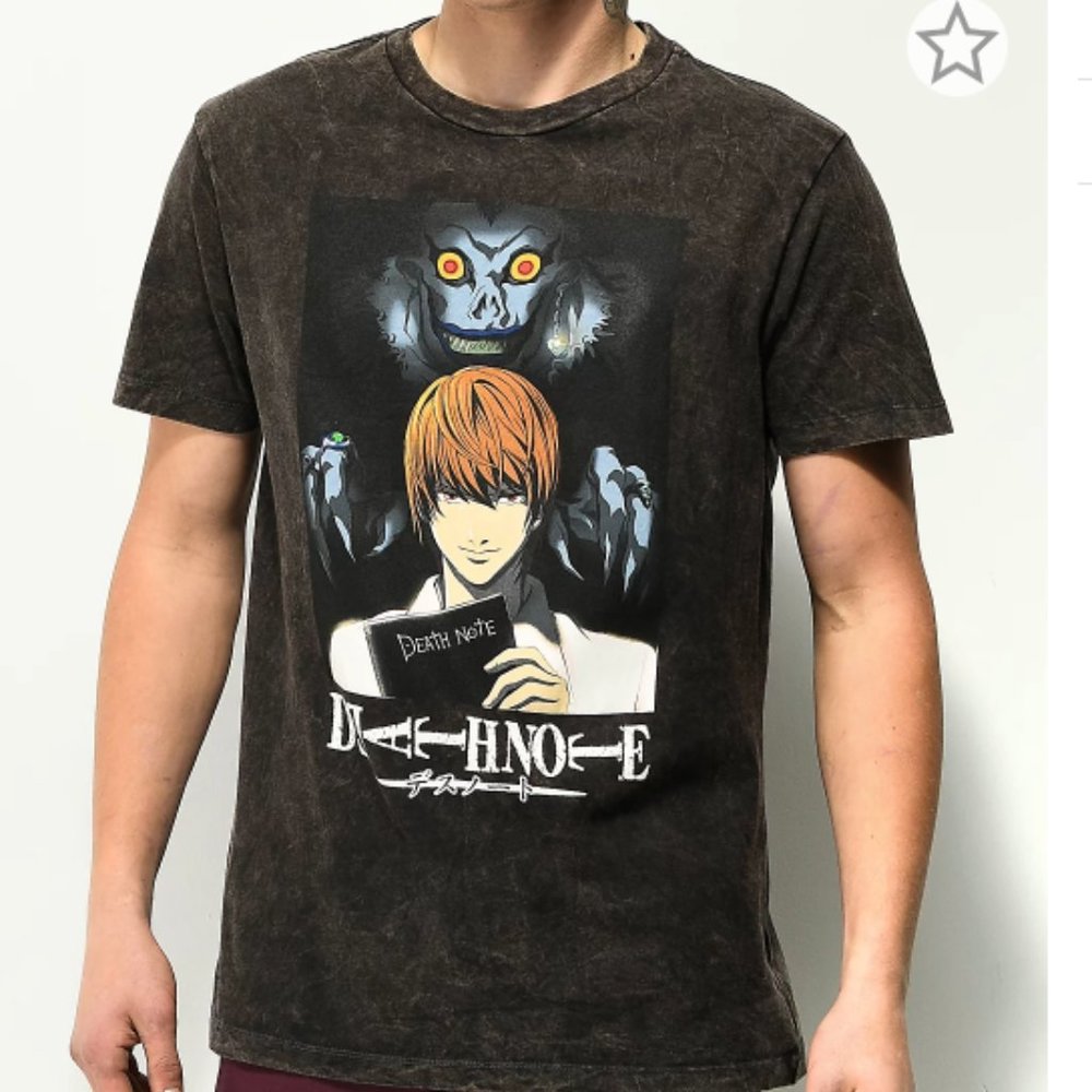 Death Note Ryuk & Light Washed Black T-Shirt